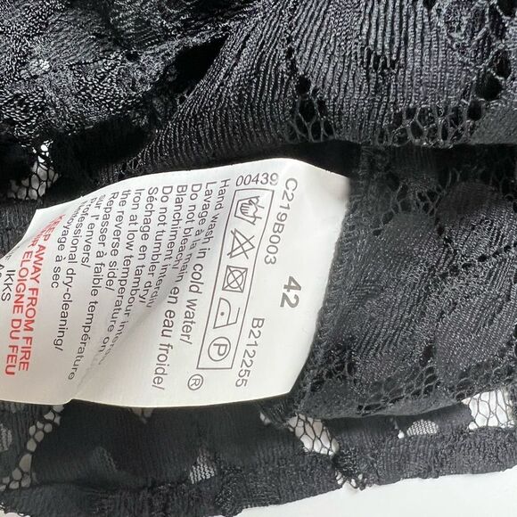 IKKS Bohemian Lace Black Button Down Blouse Shirt Size 42 EU/ M US - Picture 7 of 11